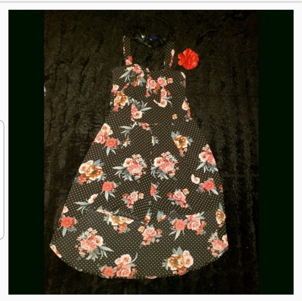 Highlow blk floral romper with shorts